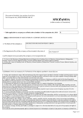MOA Certificate